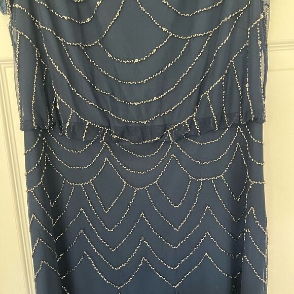 Adrianna Papell Women's Short Sleeve Blouson Beaded Gown-Size 10 - Picture 7 of 14